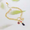 Pulseira Boêmia Mal Olho Personalizada de Novo Estilo Mais Vendida com Toque de Luxo, Esmalte Estilo Ins Empilhável