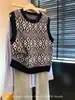 Elegante chaleco de punto para mujer con bloques de color otoñales e invernales y estampado de rombos, adecuado como capa interior, jersey sin mangas