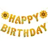 Banner de Letras Girassol Amazon Banner de Decoração para Festa de Aniversário Girassol Europeu e Americano Topper de Bolo