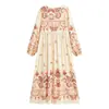 Ropa de Verano para Mujer Estilo Europeo y Americano 2026 con Estampado de Posicionamiento y Borlas, Vestido Holgado Bohemio 8945