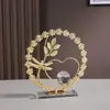 Adorno Decorativo de Escritorio Bola de Cristal Metálica Minimalista Moderno, Decoración de Lujo para el Hogar, Adorno Artesanal para Gabinete de Vinos en la Entrada
