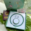 Novo Conjunto de Três Peças de Colar, Pulseira e Brincos de Jade Aventurina Estilo Chinês, Simples e Versátil, De Alta Qualidade, Presente de Dia das Mães 520