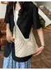 Cross-border 2025 Nova bolsa de palha retrô feminina estilo étnico bolsa tote all-match grande capacidade bolsa de tecido portátil