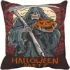 Nueva Funda de Almohada de Halloween Lino Estampado Cojín Lumbar Funda de Cojín Productos para el Hogar Transfronterizos Funda de Almohada Amazon Venta al por Mayor