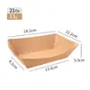 Caja de Papel Kraft Desechable Tipo Barco Caja de Embalaje Abierta Bandeja Gruesa Recubierta para Papas Fritas Caja para Snacks de Pollo Frito Venta al por Mayor