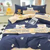 Conjunto de Três Peças para Dormitório de Estudante Solteiro, Capa de Edredom de Peça Única Escovada, Roupa de Cama Cartoon, Conjunto de Quatro Peças, Capa de Edredom, Inverno