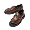 Zapatos con Borlas para Hombre Estilo Coreano Retro Británico Punta Redonda Zapatos de Piel Zapatos para Hombre Brock Zapatos Gruesos Slip-on Zapatos de Piel de Diseñador