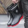 Tamanho 39-48 Zhongjian impermeável com fole tamanho extra grande masculino e feminino quentes impermeáveis forrados com fleece destacáveis antiderrapantes galochas botas femininas