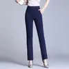 Calça Reta para Mulheres, Primavera, Outono e Inverno 2025 Novo Estilo, Tamanho Plus, Preto, Emagrecedora, Fluida, Cropped, Calça Social Casual