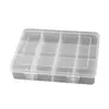 Caixa Plástica Transparente Fixa de Tamanho Médio com 12 Compartimentos para Miçangas de Nail Art, Equipamentos de Pesca e Armazenamento DIY com Tampa