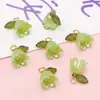 Cuentas de Flor de Lirio del Valle Chapadas en Acrílico para Collar Pulsera DIY Cuentas Sueltas Accesorios Colgantes para Mejores Amigas Graduación
