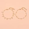 Joias Transfronteiriças, Estilo Praia, Tornozeleira da Moda com Estrela de Pérola Artificial e Strass, Simples e Versátil, Empilhável, Joia para Pé de Luxo Leve para Homens e Mulheres