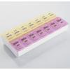 Caja de almacenamiento de fábrica de 14 compartimentos doble fila caja de medicamentos de 14 compartimentos bolsa opp caja de medicamentos de plástico portátil