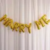 Decoración para Fiesta de Bodas de 16 pulgadas Set de Globos de Papel de Aluminio con Letras Marry Me Marry Me Globos para Celebración de Bodas