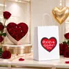 Nueva Bolsa de Empaque Blanca de Piel de Vaca de Amazon para San Valentín, Película de PE, Puntos, Bolsa de Regalo Resistente y Duradera