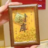 Adorno de Marco de Tesoro de Oro Puro 999, Decoración Atractora de Riqueza para Sala de Estar, Exhibición de Posición de Riqueza, Atracción de Clientes, Regalo