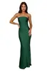 Vestido de noche sexy ajustado sin tirantes estilo europeo y americano para mujer, modelo largo 2026 con abertura, adecuado para banquetes, fiestas y eventos de cóctel