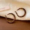 Pendientes de Aro Estampado de Leopardo Flocado Retro Populares para Mujer 2025 Pendientes Nuevos Pendientes de Diseño de Nicho