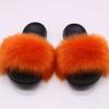 Chinelo de pele de raposa sintética quente de venda no exterior AliExpress chinelos de pele femininos chinelos de casa de pele artificial