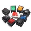 Interruptor de barco KCD4 com luz à prova d'água, três engrenagens, seis pernas, reinicialização, 25 * 31, interruptor de energia de seis pernas com luz