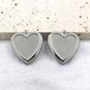 Accesorios de Joyería de Acero Inoxidable DIY Corazón en Forma de Corazón de Durazno Brillante Colgante Caja de Fotos Colgante Marco de Fotos