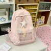 Nueva Mochila Escolar Estilo Japonés Transfronteriza para Estudiantes de Primaria y Secundaria, Alto Valor Estético, Estampado Sencillo, Linda Mochila para Niña