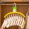 Cabide de roupas fofo em formato de cebolinha verde com vários clipes para uso doméstico, adequado para secar meias e roupas íntimas, rack multifuncional de armazenamento e secagem