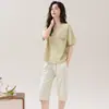 Pijama de verano para mujer Yu Zhaolin, algodón puro, manga corta, pantalón corto, conjunto de ropa para casa