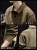 "Textura Commute" Sudadera con capucha y solapas de textura rayada para hombre, primavera y otoño, holgada, casual, estilo perezoso, talla grande