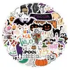 50 Lindas Pegatinas de Graffiti de Halloween, Vasos de Agua, Vasos de Agua para Teléfono Móvil, Pegatinas Decorativas Impermeables, Pegatinas para la Fiesta de Halloween
