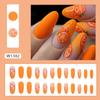 Uña postiza ovalada de otoño color naranja estilo ins combinable pieza de belleza de uña blanca delgada producto terminado