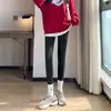 Meia-calça Cinza Quente Nova de Inverno para Mulheres, Cintura Alta, Leggings Cinza da Moda Miu Pressão Emagrecedora Adequadas para Roupa Externa