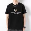 Camiseta de Manga Curta Camiseta Masculina Loose Gola Redonda Tendência Camiseta Casual de Manga Curta Estampada Manga Curta Marca Tendência Masculina