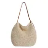 Bolso de Moda de Gran Capacidad para Mujer 2026 Nuevo Estilo Bolso de Hombro Tejido a Mano de Paja para el Trabajo, Vacaciones en la Costa y Uso en la Playa
