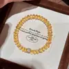 Pulsera de Citrina Flash para Mujer Cintura Pequeña Accesorios de Zirconia Superficie Cortada Pulsera de Cristal Ábaco Pulsera de Perlas de Lujo Ligero
