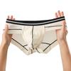 Nova roupa íntima de seda gelada masculina verão semitransparente confortável cuecas masculinas simples roupa íntima masculina atacado geração shorts