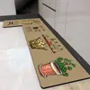 Alfombrilla de Cocina Retro Estilo Americano, Absorbente de Agua y Aceite, Antideslizante, Resistente a la Suciedad, Alfombrilla para Pies de Diatomeas para el Hogar, Alfombrilla Larga