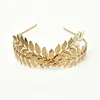 Diadema de Hojas Nupciales Europea y Americana, Diadema Dorada de Hojas de Diosa, Pulsera de Brazo Personalizada Barroca, Accesorios de Diadema para Dama de Honor