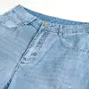 Diretamente do Fabricante: Calça Jeans de Sarja Pesada com Efeito Desgastado de Verão, Algodão Fino, Caimento Solto, Fashionável, com Sensação de Alto Padrão, Calça Reta de Perna Larga