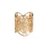 Anillo ovalado de acero inoxidable con diseño de círculo mágico hueco, moda personalizada transfronteriza europea y americana, con apertura ajustable y hebilla para bufanda