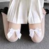 Medias de Seda Sexy Lazo de Encaje para Mujer Medias de Seda Negra Seda Blanca jl Medias Finas ins Tubo Largo Calcetines de Lágrima Emocional