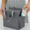 Bolsa Térmica Portátil Transfronteiriça com Duplo Bolso Bolsa Térmica para Almoço com Folha de Alumínio Espessada com Bolsa para Refeição de Arroz Lancheira Bolsa Térmica
