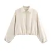 Moda europea y americana transfronteriza para mujer: La nueva colección de otoño/invierno de ZA presenta elegantes y casuales chaquetas acolchadas con cuello alto y cremallera