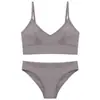Conjunto de dos piezas de estilo callejero transfronterizo Harajuku retro moderno casual, top sin mangas de color liso y bragas de corte alto para el uso diario en casa de las mujeres