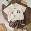 Traje de Niño Verano 2025 Nueva Ropa de Verano para Niños Niños Pequeños y Medianos Camisas Casuales de Manga Corta de Moda para Niños Ropa Infantil al por Mayor