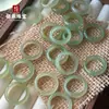 Anel de Jade Hetian Qingshui Material Natural de Qinghai Anel de Jade Genuíno Feminino Anel de Casal Presente para Casais