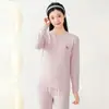 Conjunto de Roupa Térmica Macia para Adolescentes Meninos e Meninas, Roupas de Outono e Calças, Pijamas de Algodão Puro para Alunos do Ensino Médio e Fundamental
