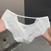 Braguitas de encaje sexy con efecto de ondas de agua y diseño de nube de diamante brillante para mujer, bragas finas transpirables con aberturas Pure Desire.
