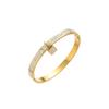 Pulseira de Aço Titânio com Micro-incrustação Estilo Europeu e Americano para Mulheres Popular Transfronteiriça Design Atmosférico Luxuoso Pulseira da Moda Que Não Desbota