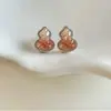 Nuevos Pendientes de Calabaza de Zirconia Moda Nicho Pendientes de Alta Gama Lujo Ligero Personalidad Temperamento Pendientes Sencillos Al por Mayor Mujer